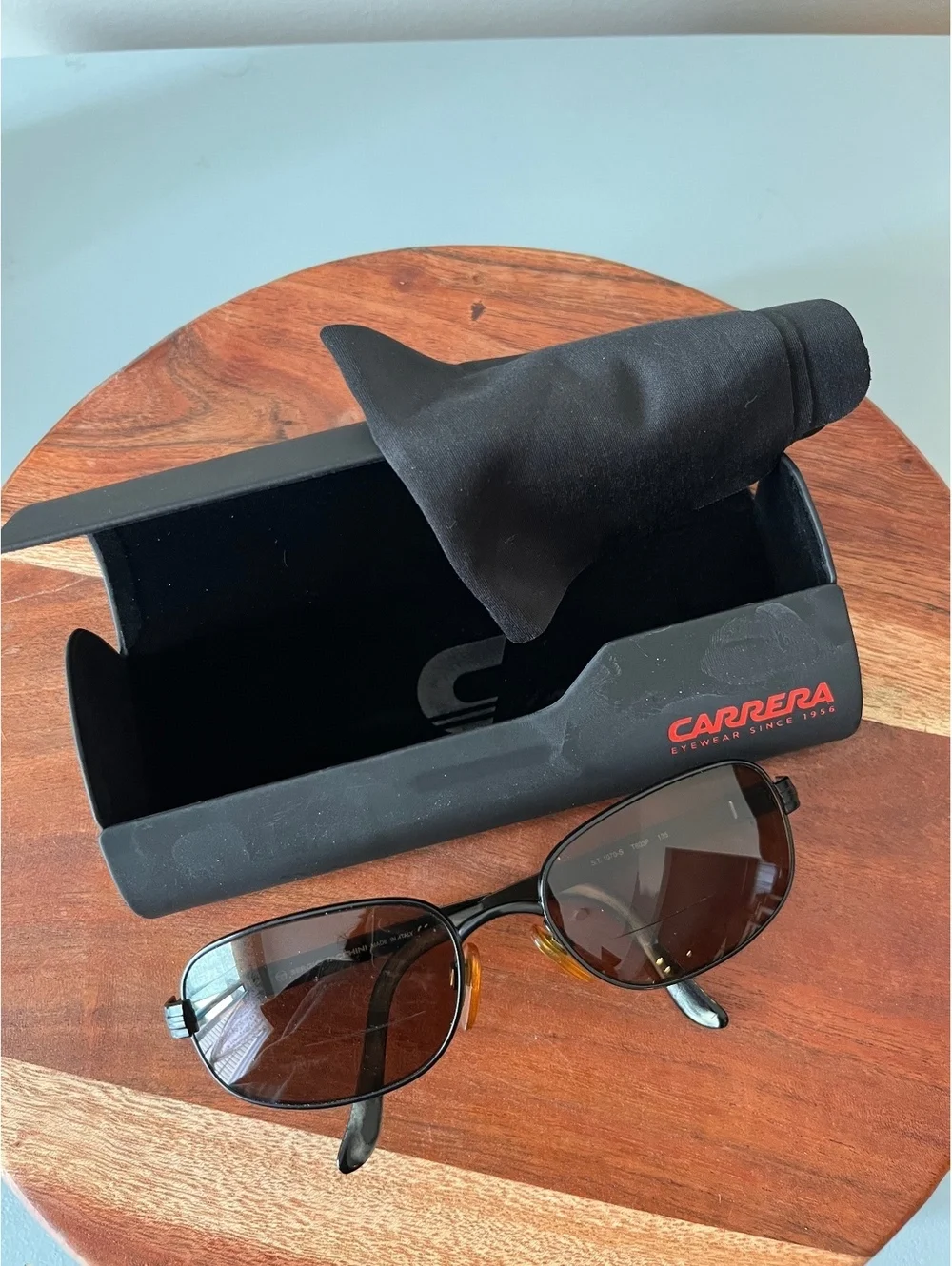 Vintage Sergio Tacchini ST 1070-S Black Metal Oval Sunglasses Frame Italy 90s